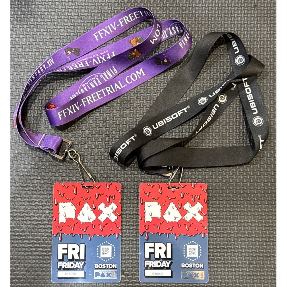 PAX East 2019 Badge Pass Friday Collector's Item With Lanyards FFXIV Ubisoft